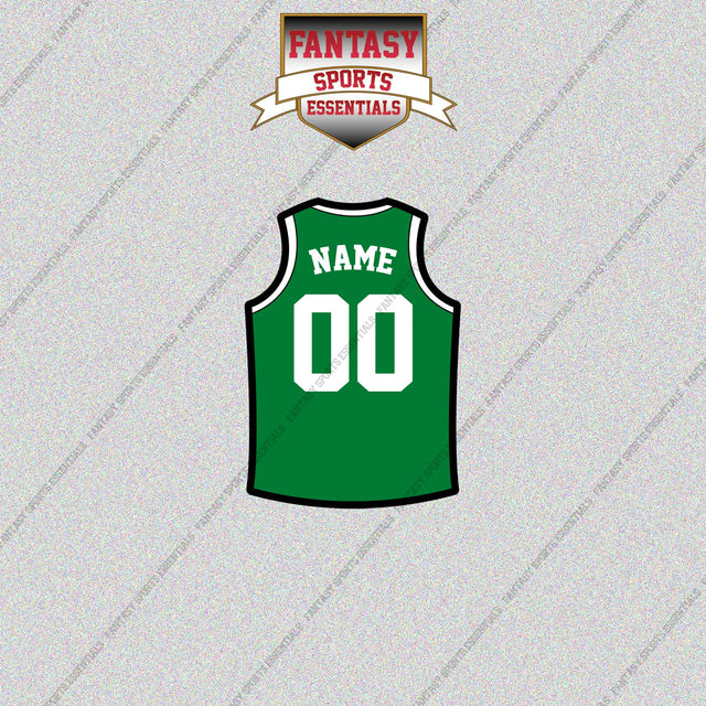 Boston Celtics Personalized Current Home Jersey Glossy Stickers