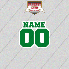 Boston Celtics Personalized Current Name and Number Glossy Stickers