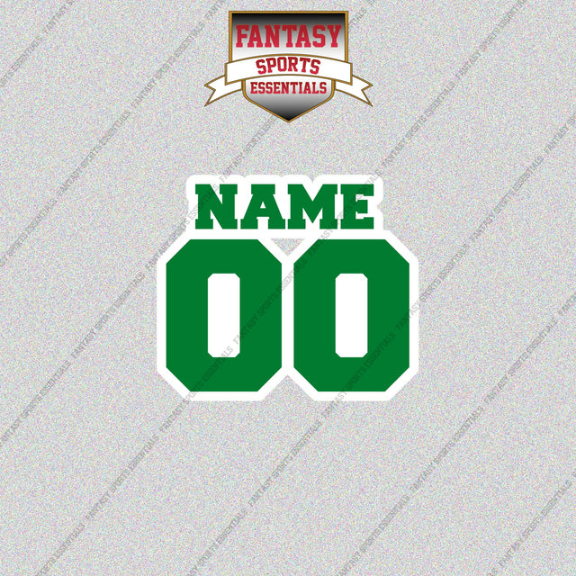 Boston Celtics Personalized Current Name and Number Glossy Stickers