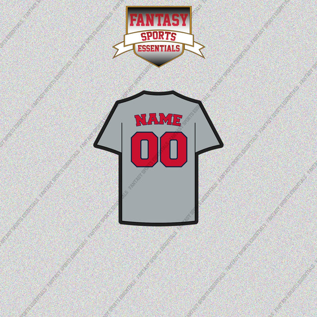 Boston Red Sox Personalized Current Away Jersey Glossy Stickers