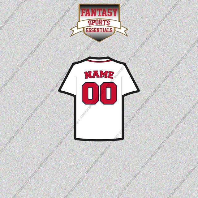 Boston Red Sox Personalized Current Home Jersey Glossy Stickers