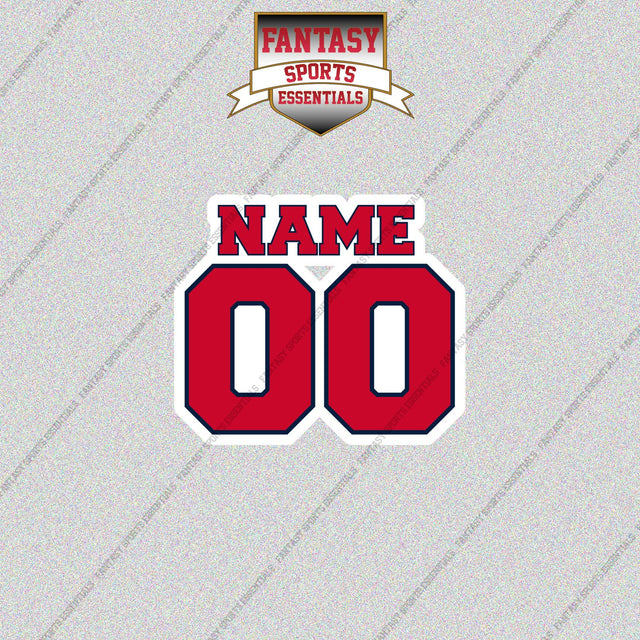 Boston Red Sox Personalized Current Name and Number Glossy Stickers