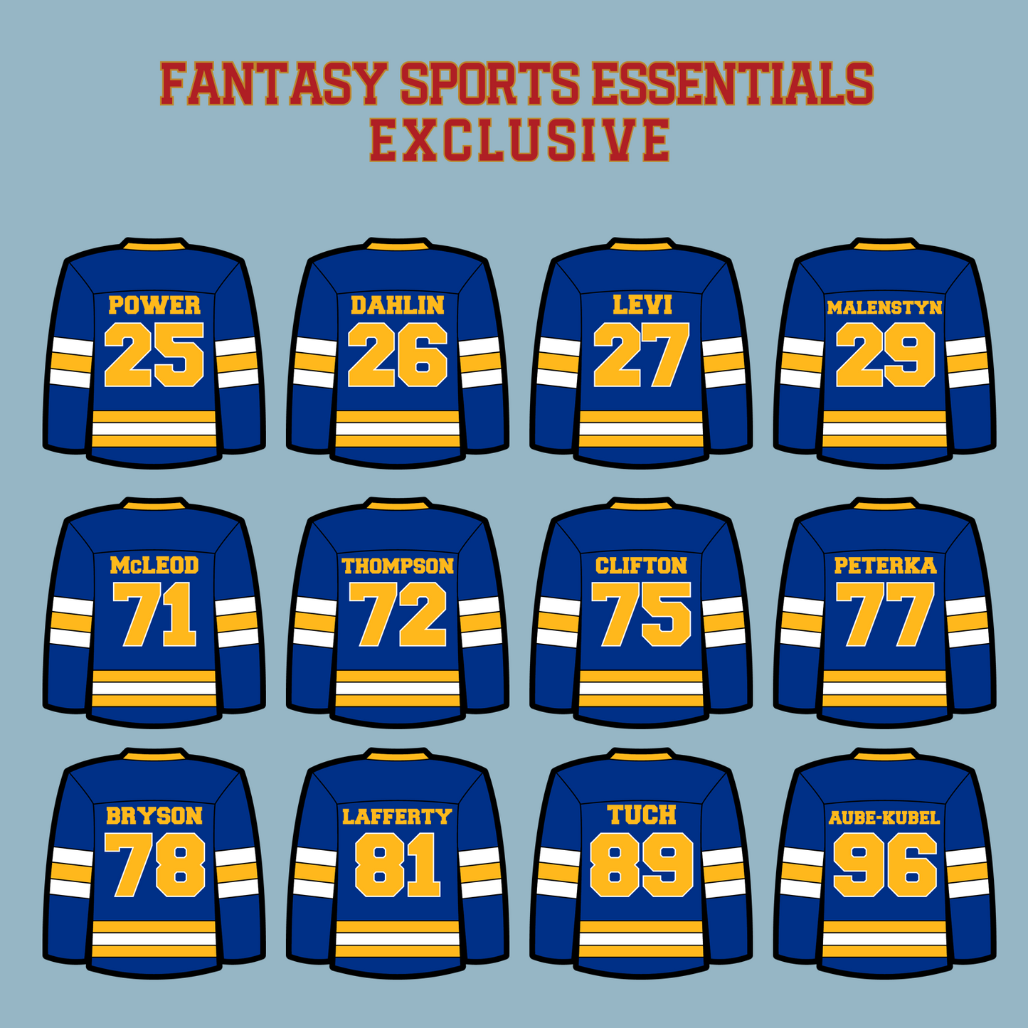 Buffalo Sabres 2024 Home Jersey Matte Stickers