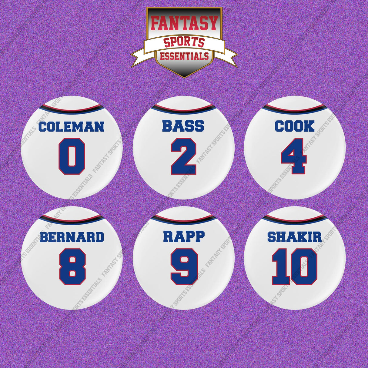 Buffalo Bills 2025 Away Jersey Button Pins (Choose Your Player) Page 1