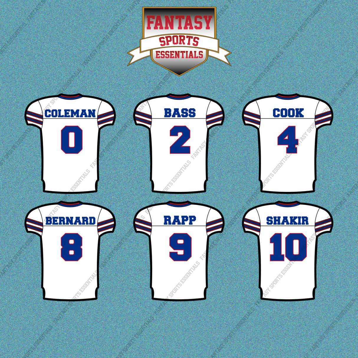 Buffalo Bills 2025 Away Jersey Car Decals (Choose Your Player) Page 1