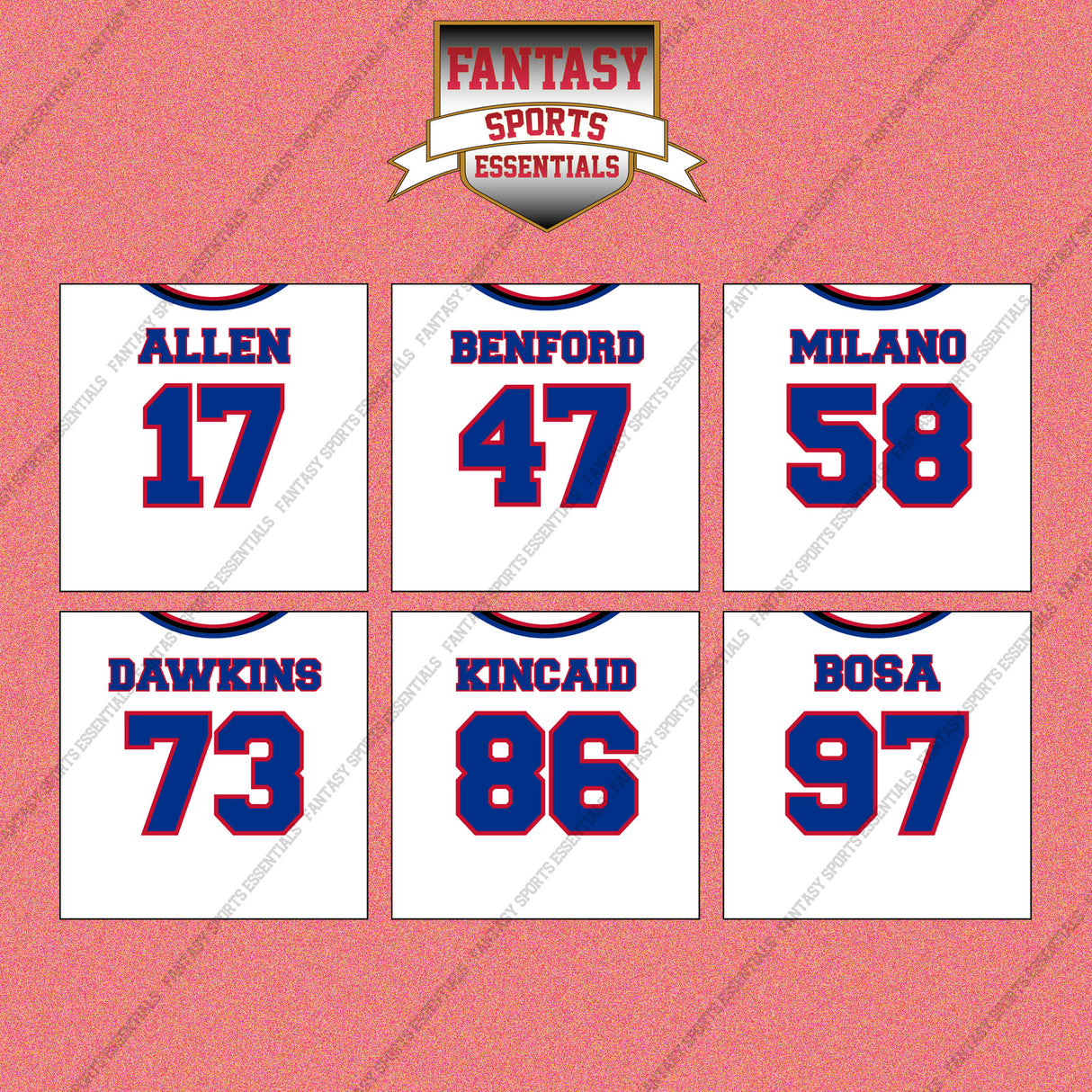 Buffalo Bills 2025 Away Jersey Wall Art Prints (Choose Your Player) Page 2