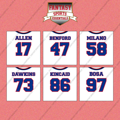 Buffalo Bills 2025 Away Jersey Wall Art Prints (Choose Your Player) Page 2