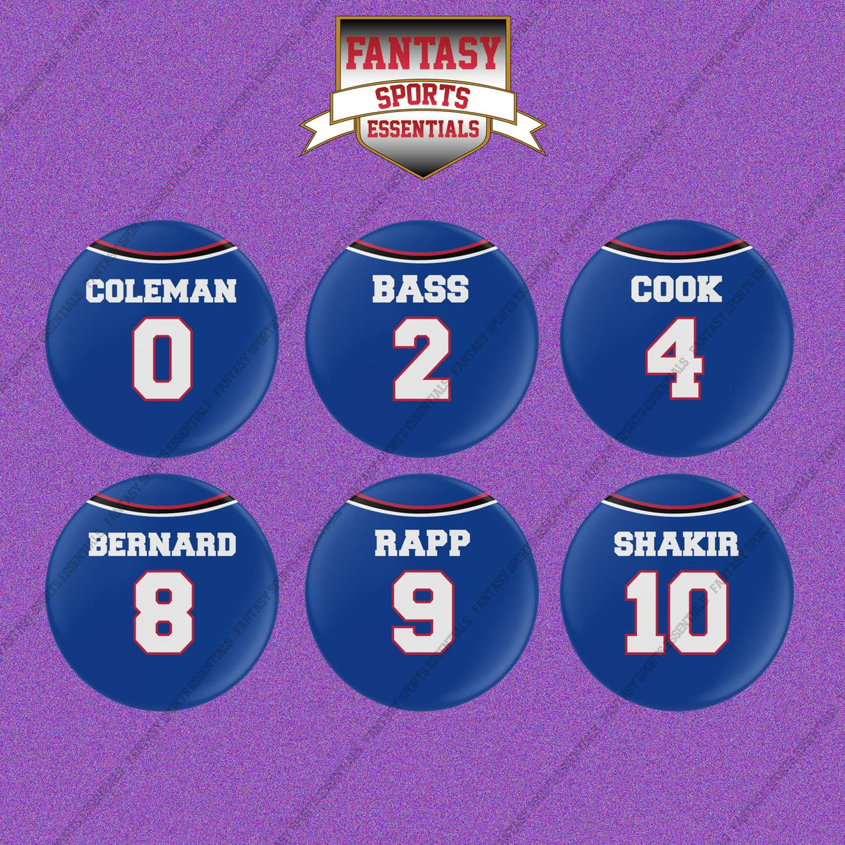 Buffalo Bills 2025 Home Jersey Button Pins (Choose Your Player) Page 1