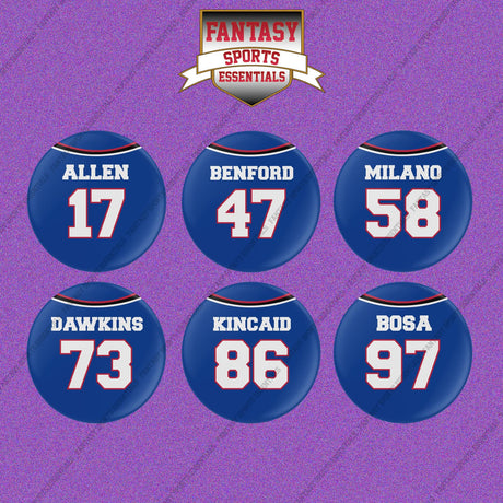 Buffalo Bills 2025 Home Jersey Button Pins (Choose Your Player) Page 2