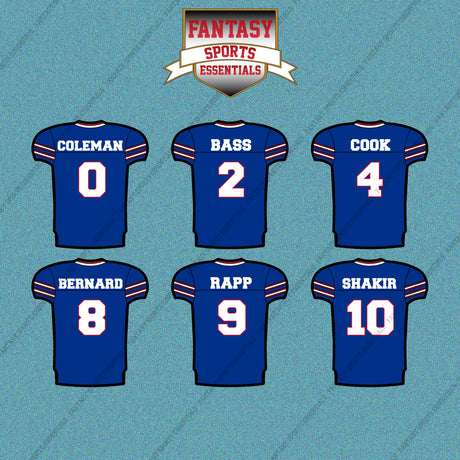 Buffalo Bills 2025 Home Jersey Car Decals (Choose Your Player) Page 1