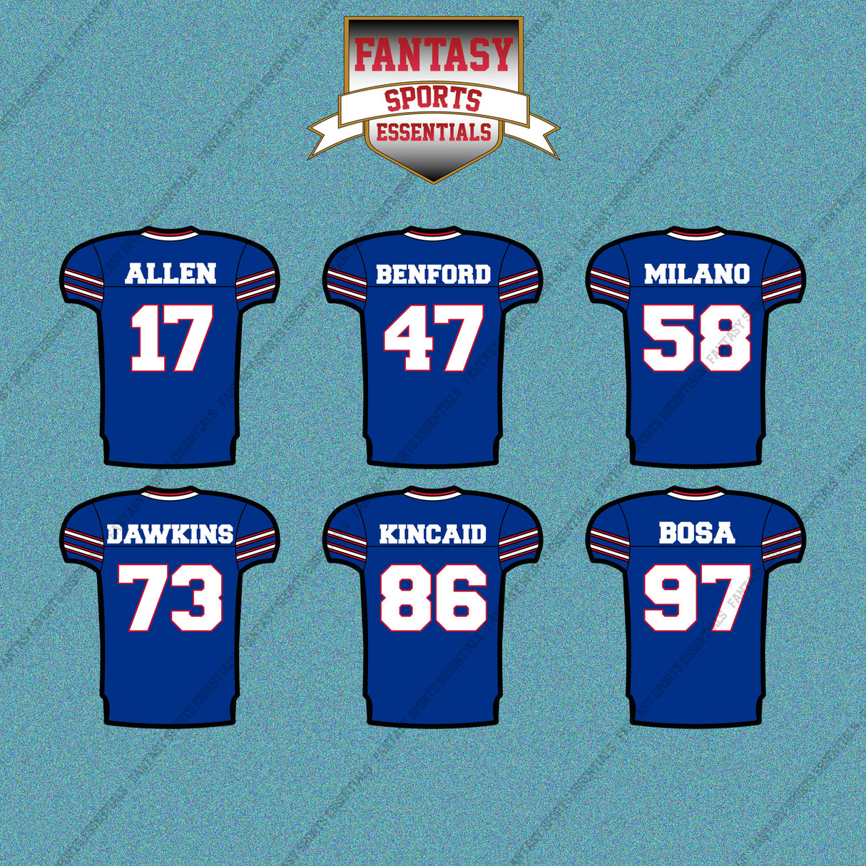Buffalo Bills 2025 Home Jersey Car Decals (Choose Your Player) Page 2