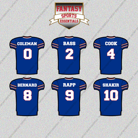 Buffalo Bills 2025 Home Jersey Glossy Stickers (Choose Your Player) Page 1