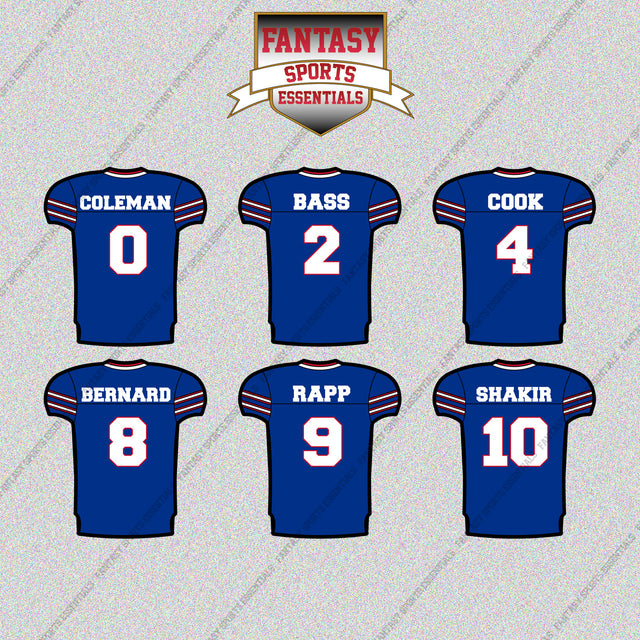 Buffalo Bills 2025 Home Jersey Glossy Stickers (Choose Your Player) Page 1
