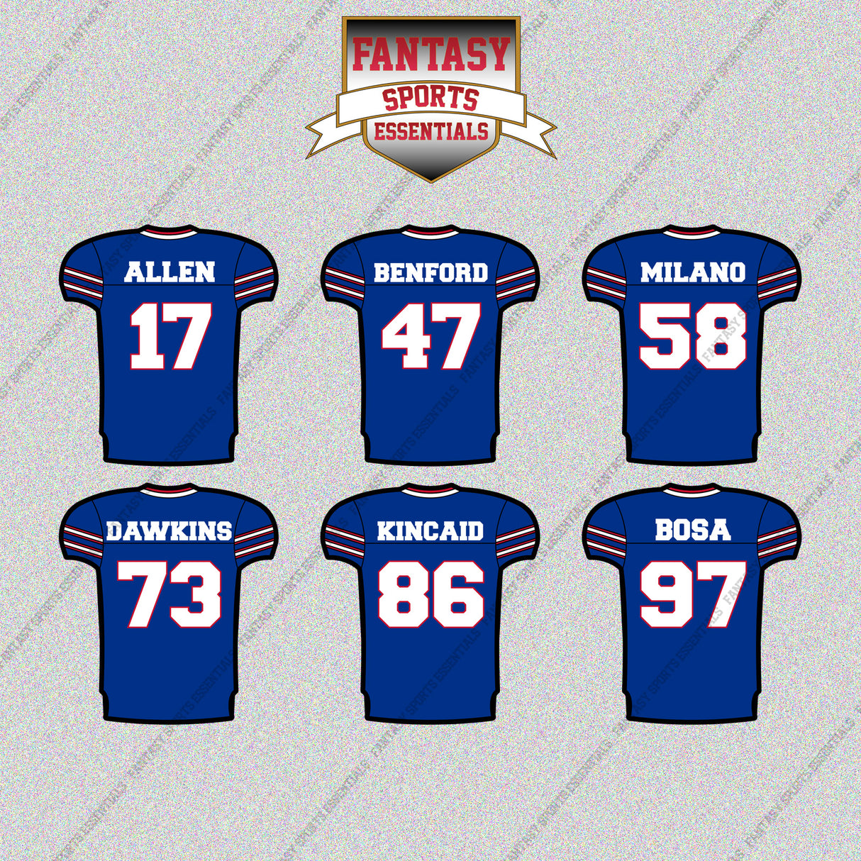 Buffalo Bills 2025 Home Jersey Glossy Stickers (Choose Your Player) Page 2