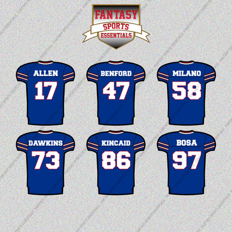Buffalo Bills 2025 Home Jersey Glossy Stickers (Choose Your Player) Page 2