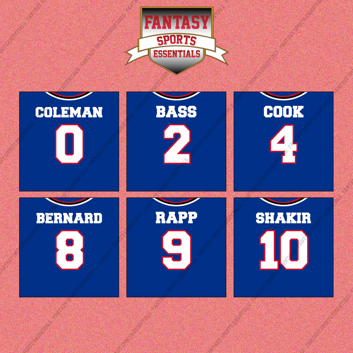 Buffalo Bills 2025 Home Jersey Wall Art Prints (Choose Your Player) Page 1