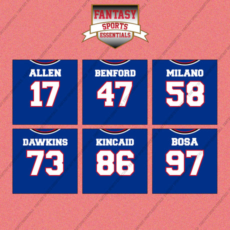 Buffalo Bills 2025 Home Jersey Wall Art Prints (Choose Your Player) Page 2