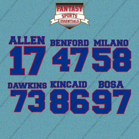 Buffalo Bills 2025 Name and Number Car Decals (Choose Your Player) Page 2