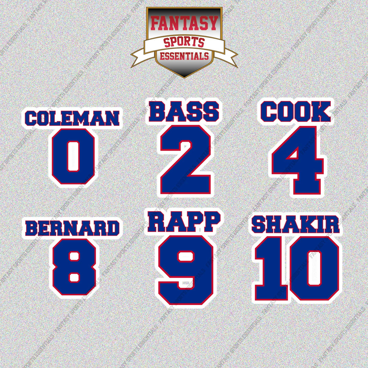 Buffalo Bills 2025 Name and Number Glossy Stickers (Choose Your Player) Page 1