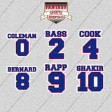 Buffalo Bills 2025 Name and Number Glossy Stickers (Choose Your Player) Page 1
