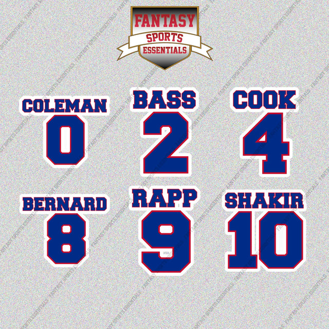 Buffalo Bills 2025 Name and Number Glossy Stickers (Choose Your Player) Page 1