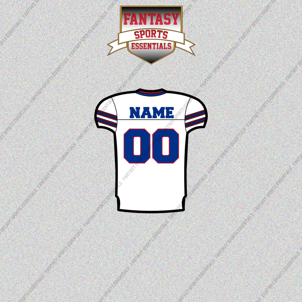 Buffalo Bills Personalized Current Away Jersey Glossy Stickers