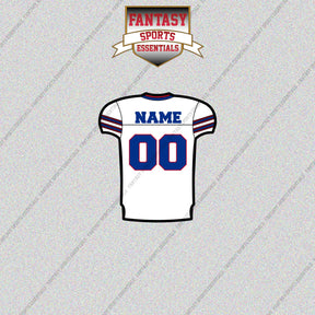 Buffalo Bills Personalized Current Away Jersey Glossy Stickers