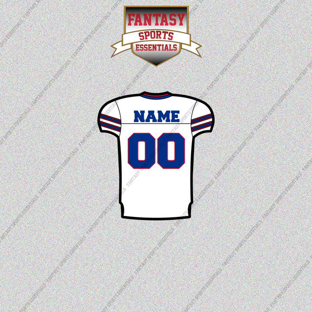 Buffalo Bills Personalized Current Away Jersey Glossy Stickers