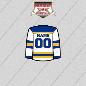 Buffalo Sabres Personalized Current Away Jersey Glossy Stickers