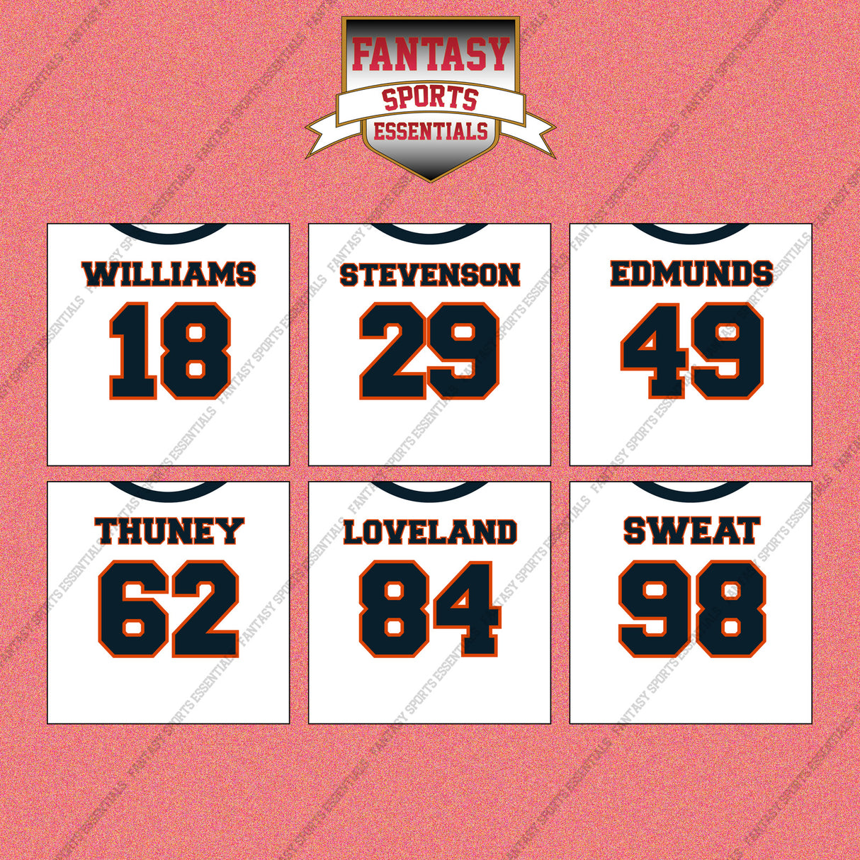 Chicago Bears 2025 Away Jersey Wall Art Prints (Choose Your Player) Page 2