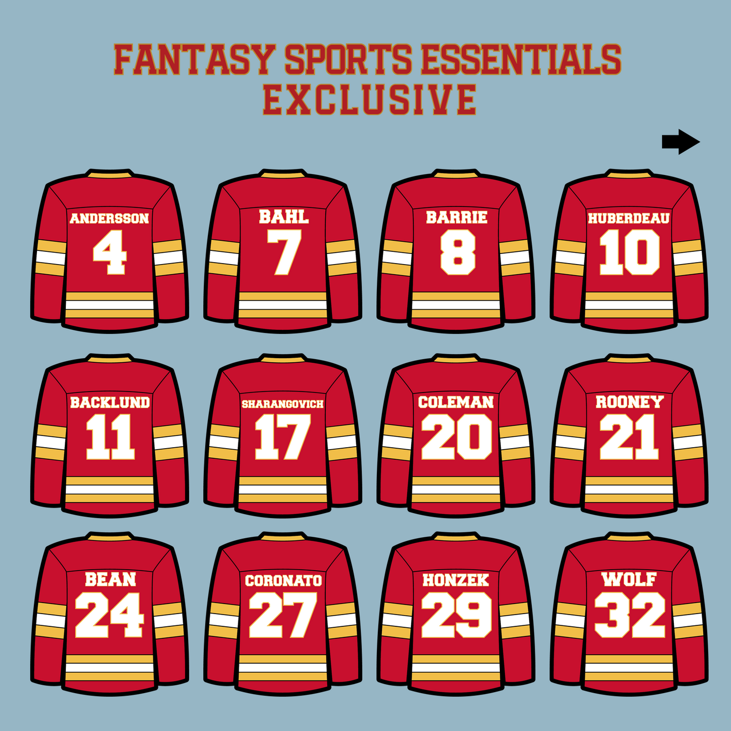 Calgary Flames 2024 Home Jersey Matte Stickers