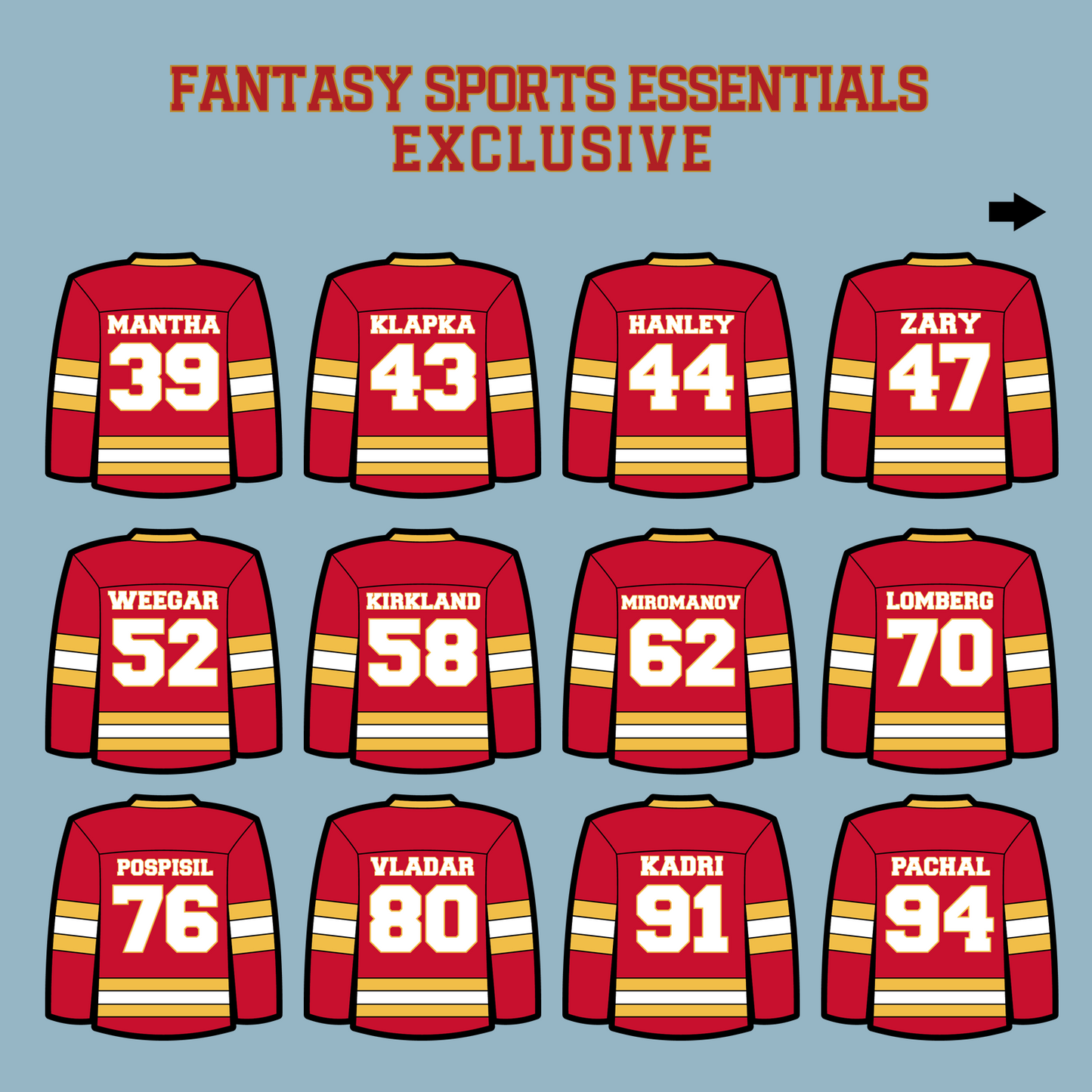 Calgary Flames 2024 Home Jersey Matte Stickers