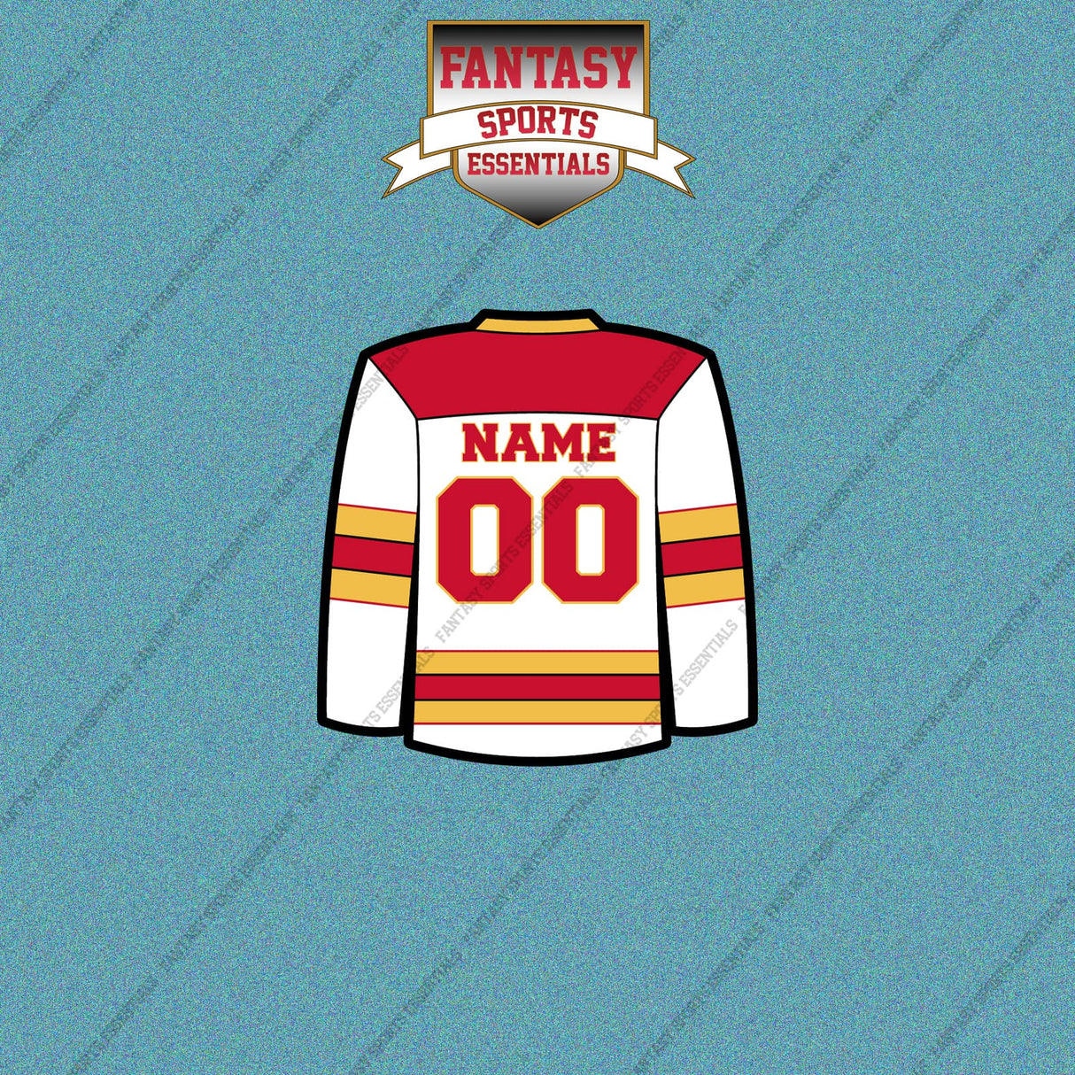 Calgary Flames Personalized Current Away Jersey Car Decals