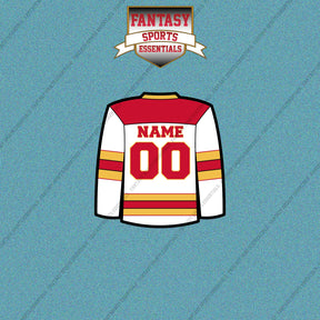 Calgary Flames Personalized Current Away Jersey Car Decals