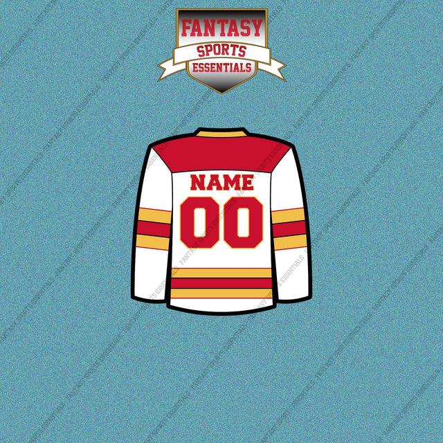 Calgary Flames Personalized Current Away Jersey Car Decals