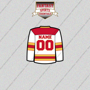 Calgary Flames Personalized Current Away Jersey Glossy Stickers