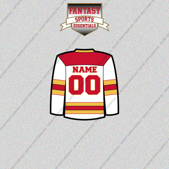 Calgary Flames Personalized Current Away Jersey Glossy Stickers