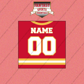 Calgary Flames Personalized Current Home Jersey Wall Art Prints