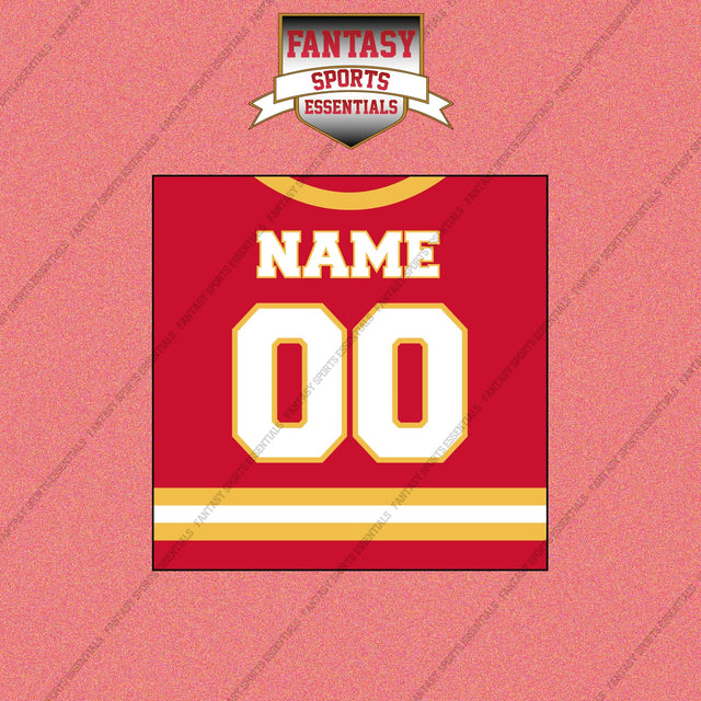 Calgary Flames Personalized Current Home Jersey Wall Art Prints
