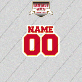Calgary Flames Personalized Current Name and Number Glossy Stickers
