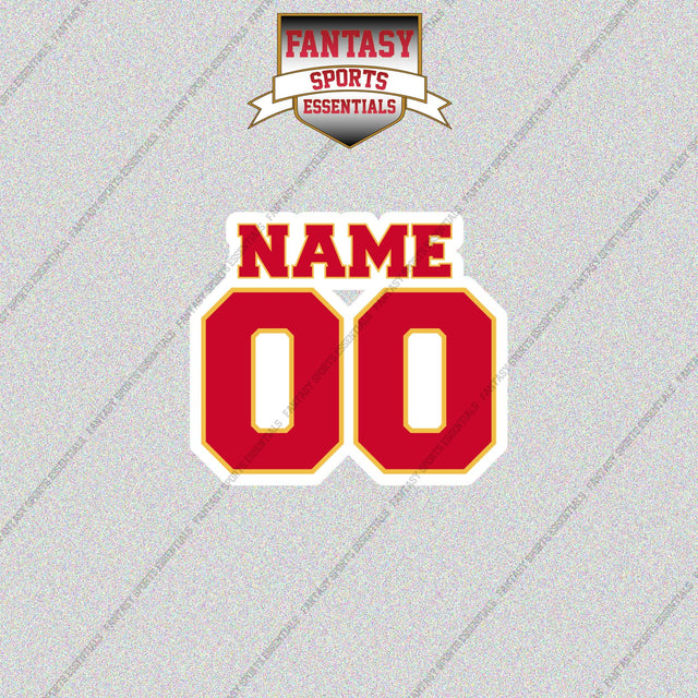 Calgary Flames Personalized Current Name and Number Glossy Stickers