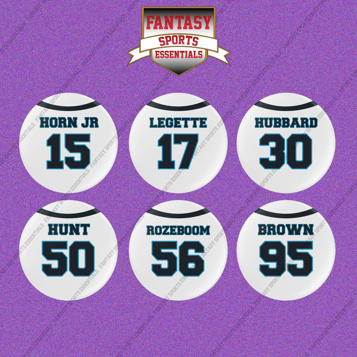 Carolina Panthers 2025 Away Jersey Button Pins (Choose Your Player) Page 2