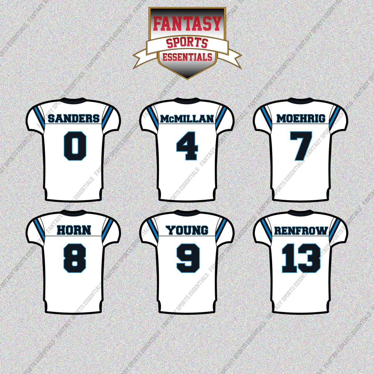 Carolina Panthers 2025 Away Jersey Glossy Stickers (Choose Your Player) Page 1