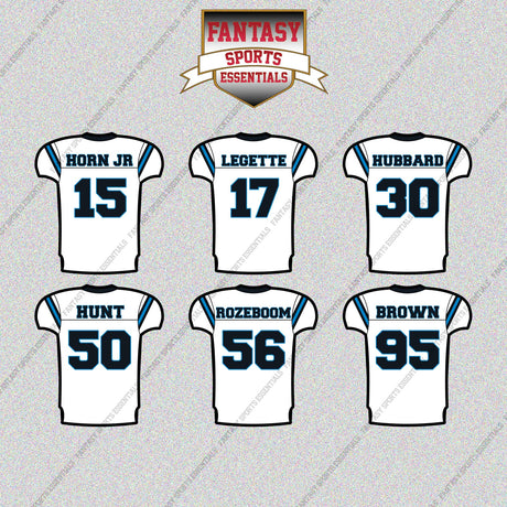 Carolina Panthers 2025 Away Jersey Glossy Stickers (Choose Your Player) Page 2
