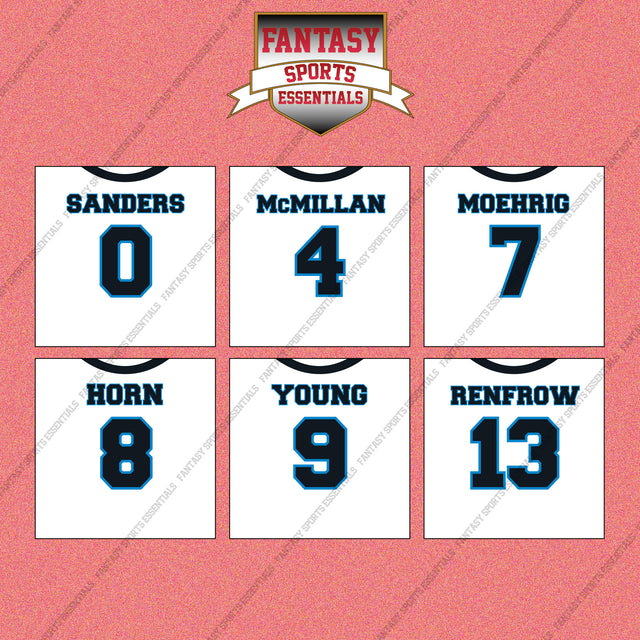 Carolina Panthers 2025 Away Jersey Wall Art Prints (Choose Your Player) Page 1