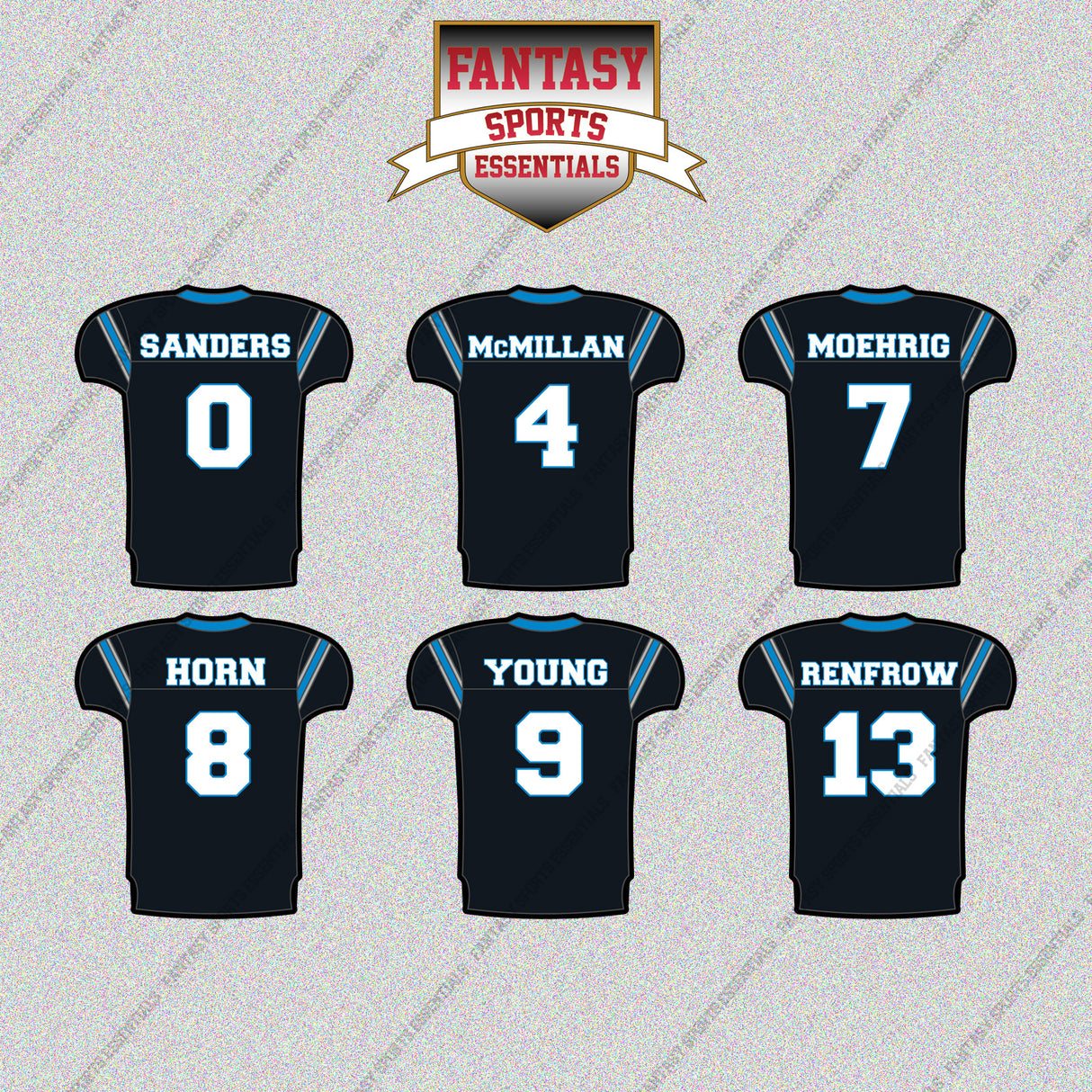 Carolina Panthers 2025 Home Jersey Glossy Stickers (Choose Your Player) Page 1