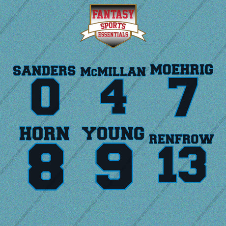 Carolina Panthers 2025 Name and Number Car Decals (Choose Your Player) Page 1