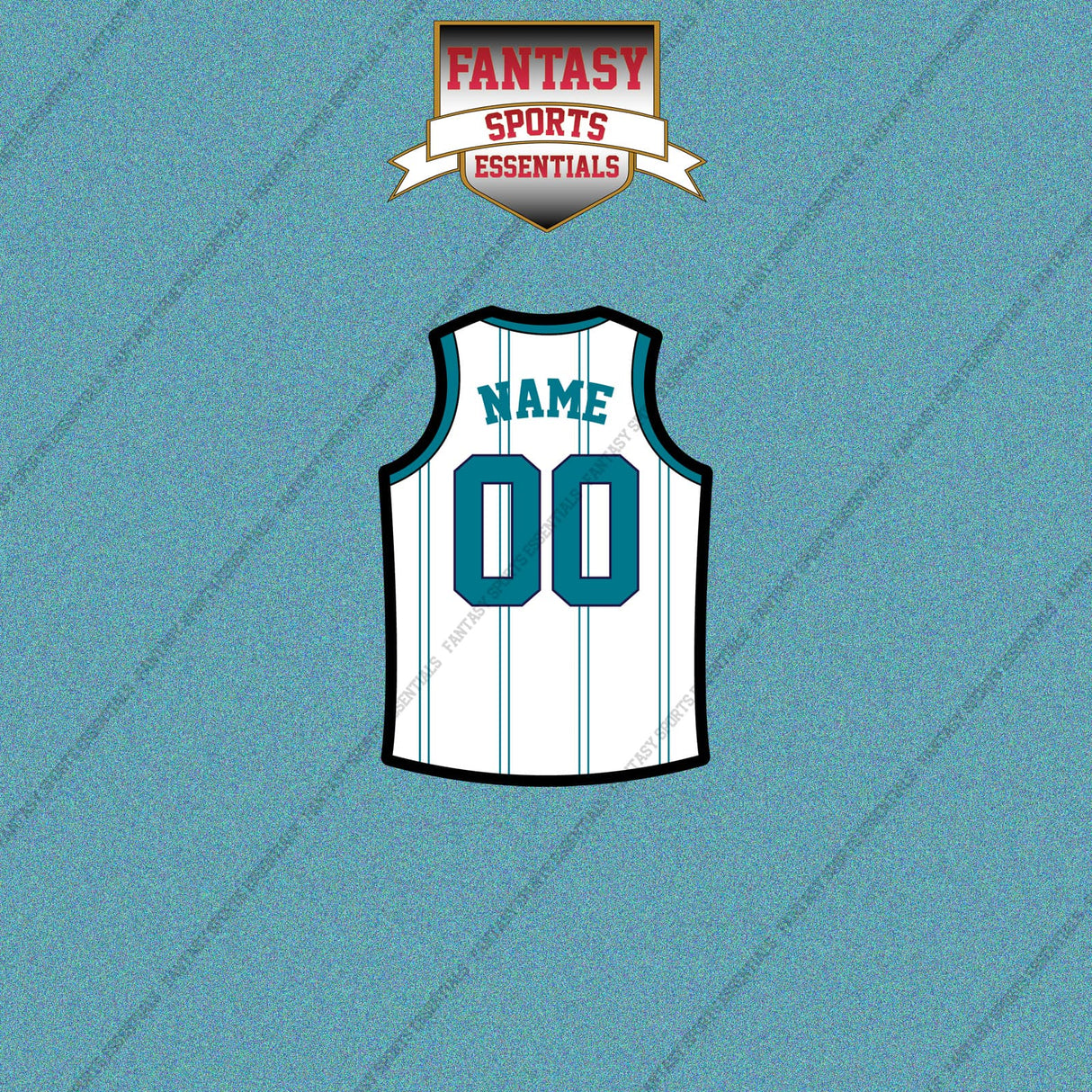 Charlotte Hornets Personalized Current Away Jersey Car Decals