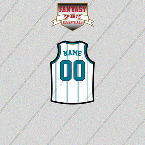 Charlotte Hornets Personalized Current Away Jersey Glossy Stickers