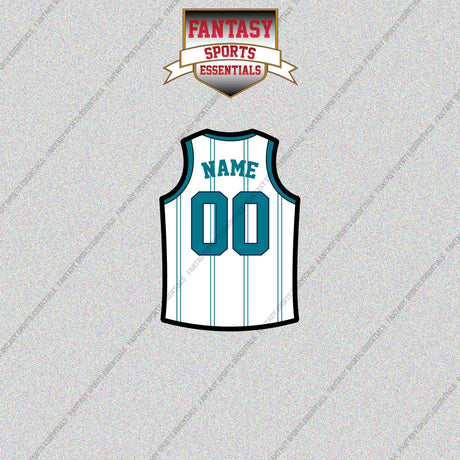 Charlotte Hornets Personalized Current Away Jersey Glossy Stickers